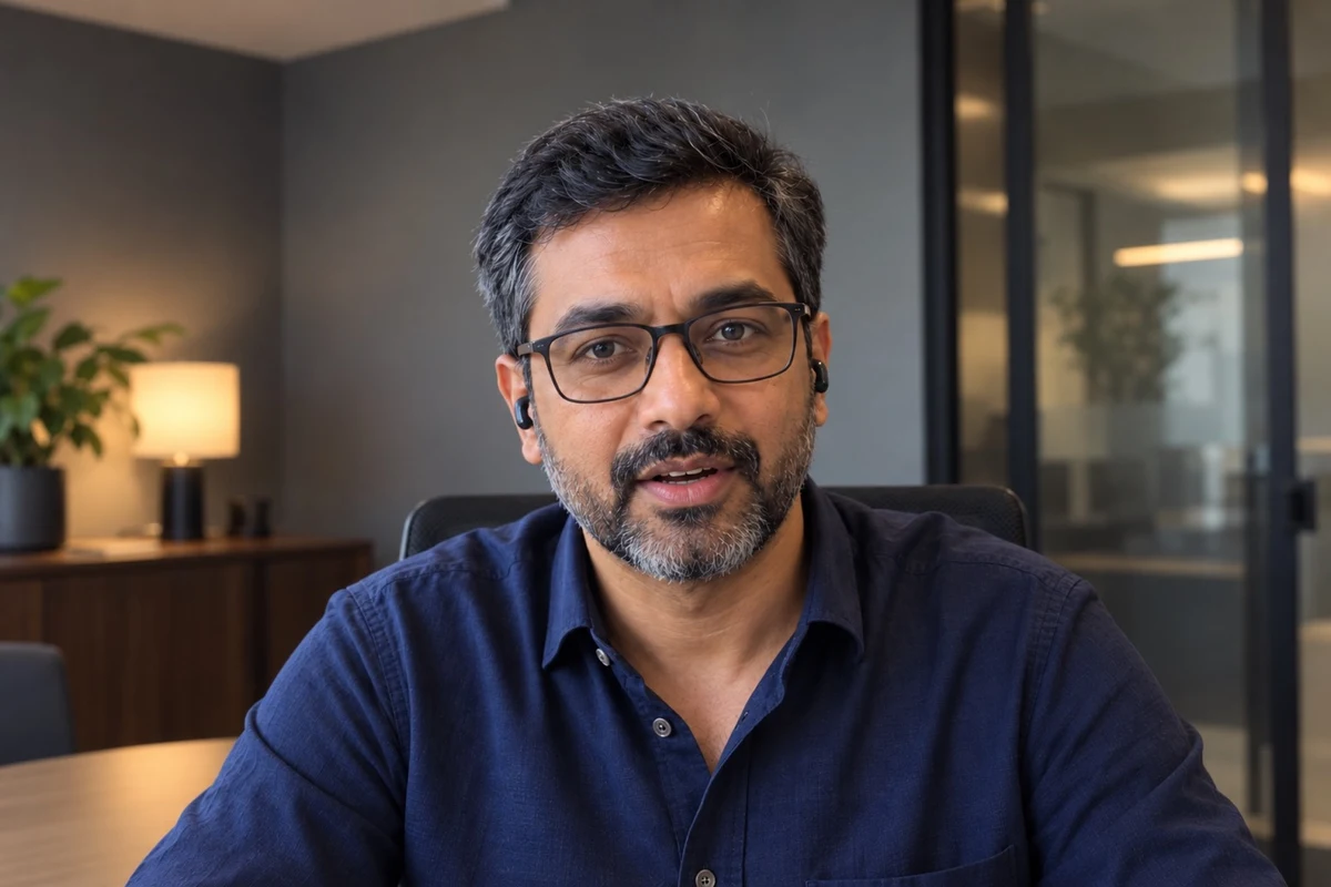 Rajesh, a panellist, speaking on a video call